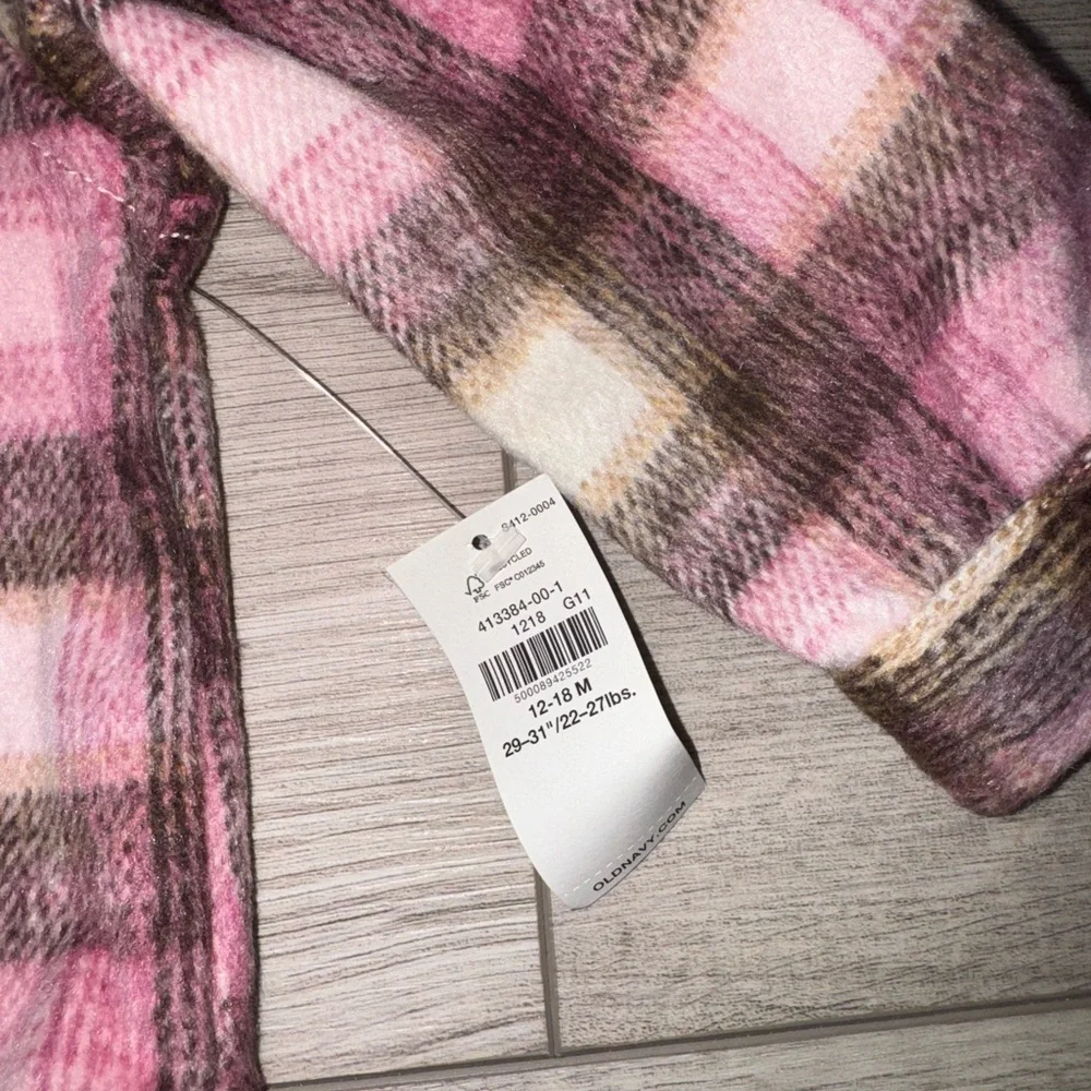 Old Navy Pink and Brown Blazer Soft Flannel Jacket